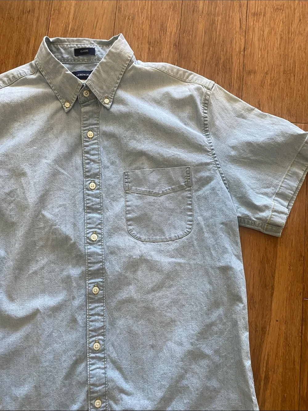 J Crew classes Men's Casual cotton Button-Down Shirt - Slate Blue